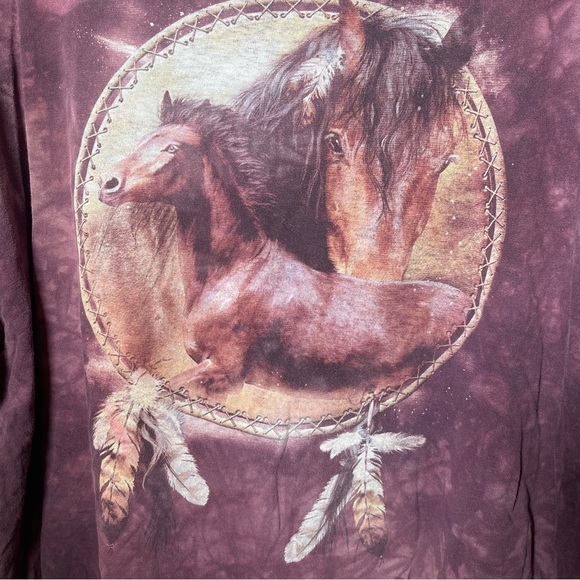 The Mountain Maroon Burgundy Tie-Dye Horses in Dreamcatcher - Picture 2 of 5